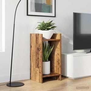 vidaXL Suport pentru plante cu raft 2 pcs Lemn vechi 30 x 30 x 60 cm imagine