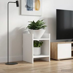 vidaXL Suport pentru plante cu raft Alb 30 x 30 x 40 cm Lemn prelucrat imagine