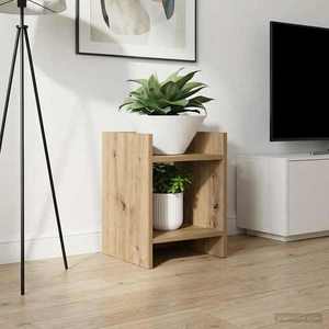 vidaXL Suport pentru plante cu raft Stejar Artizanal 30 x 30 x 40 cm imagine