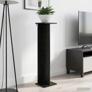vidaXL Suport pentru plante Stejar Negru 25 x 25, 5 x 100, 5 cm imagine