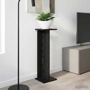 vidaXL Suport pentru plante Stejar Negru 25 x 25, 5 x 80, 5 cm imagine