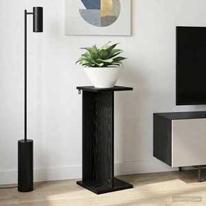 vidaXL Suport pentru plante Stejar Negru 25 x 25, 5 x 60, 5 cm imagine