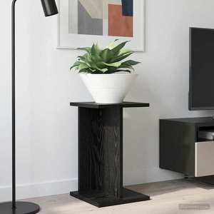 vidaXL Suport pentru plante Stejar Negru 25 x 25, 5 x 40, 5 cm imagine