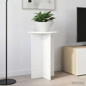 vidaXL Suport pentru plante 2 pcs Alb Ø40 x 60 cm Lemn prelucrat imagine