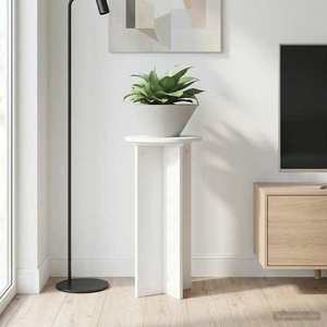 vidaXL Suport pentru plante 2 pcs Alb Ø29, 5 x 60 cm Lemn prelucrat imagine