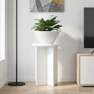 vidaXL Suport pentru plante 2 pcs Alb Ø29, 5 x 40 cm Lemn prelucrat imagine