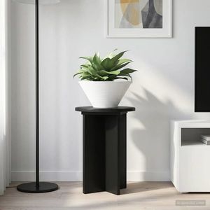 vidaXL Suport pentru plante 2 pcs Negru Ø29, 5 x 40 cm Lemn prelucrat imagine