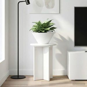 vidaXL Suport pentru plante 2 pcs Alb foarte lucios Ø29, 5 x 40 cm imagine