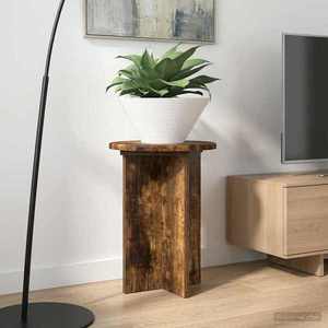 vidaXL Suport pentru plante 2 pcs Stejar fumuriu Ø29, 5 x 40 cm imagine