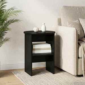 vidaXL Dulap lateral Negru Ø40 x 50 cm Lemn prelucrat imagine