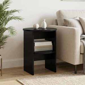 vidaXL Dulap lateral 2 pcs Negru Ø40 x 50 cm Lemn prelucrat imagine