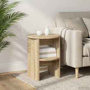 vidaXL Dulap lateral 2 pcs Stejar Sonoma Ø40 x 50 cm Lemn prelucrat imagine