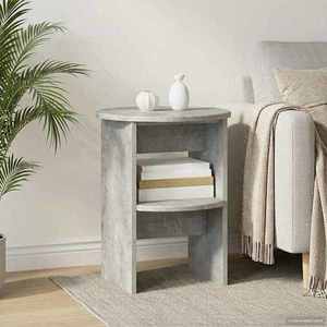 vidaXL Dulap lateral Gri Beton Ø40 x 50 cm Lemn prelucrat imagine