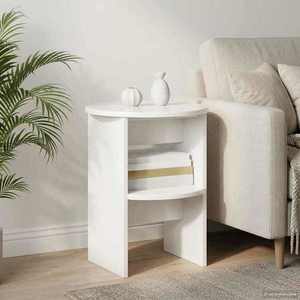 vidaXL Dulap lateral 2 pcs Alb Lucios Ø40 x 50 cm Lemn prelucrat imagine