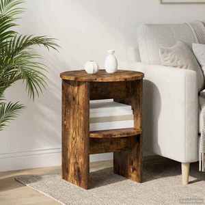 vidaXL Dulap lateral Stejar Afumat Ø40 x 50 cm Lemn prelucrat imagine
