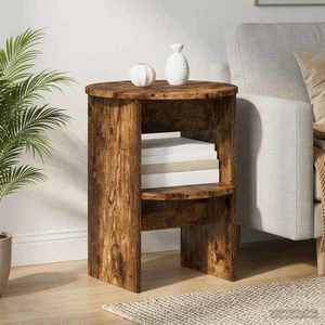 vidaXL Dulap lateral 2 pcs Stejar Afumat Ø40 x 50 cm Lemn prelucrat imagine