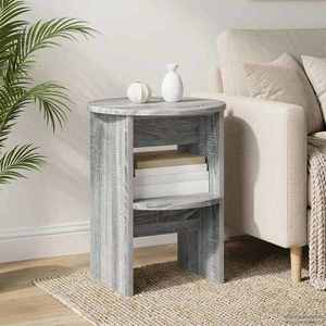 vidaXL Dulap lateral 2 pcs Sonoma gri Ø40 x 50 cm Lemn prelucrat imagine