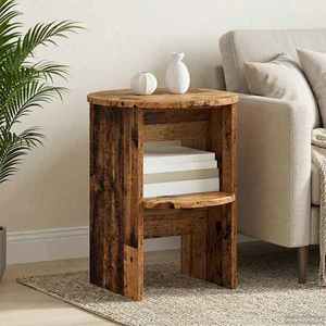 vidaXL Dulap lateral 2 pcs Lemn vechi Ø40 x 50 cm Lemn prelucrat imagine
