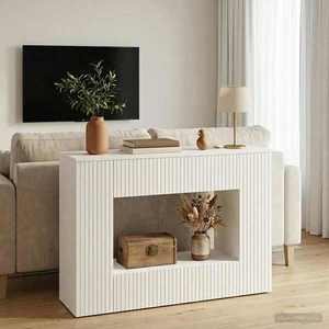 vidaXL Masă de consolă Alb Lucios 101 x 29 x 74 cm Lemn prelucrat imagine