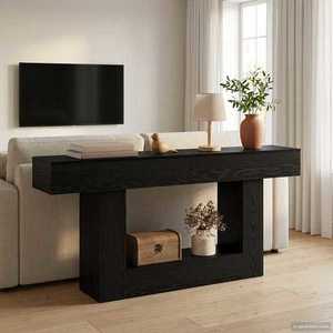 vidaXL Stejar Negru 160 x 30 x 74 cm imagine