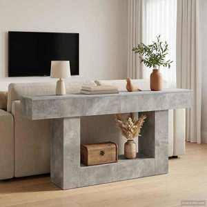 vidaXL Gri Beton 160 x 30 x 74 cm imagine