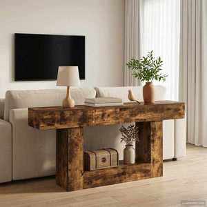 vidaXL Stejar Afumat 160 x 30 x 74 cm imagine