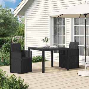 vidaXL Scaune de Dining pentru Grădină 2 pcs Antracit PP imagine