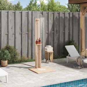 vidaXL Duș exterior natural 75 x 76 x 217 cm Lemn masiv de pin imagine