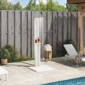 vidaXL Duș exterior Alb 75 x 76 x 217 cm Lemn masiv de pin imagine