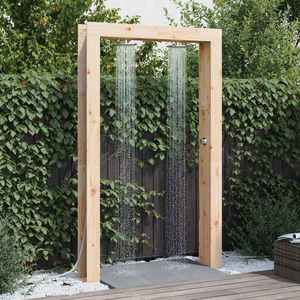 vidaXL Duș exterior natural 137 x 23 x 226 cm Lemn masiv de pin imagine