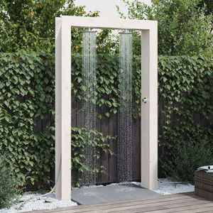 vidaXL Duș exterior Alb 137 x 23 x 226 cm Lemn masiv de pin imagine