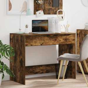 vidaXL Birou cu sertar Stejar Afumat 100 x 50 x 78 cm Lemn prelucrat imagine