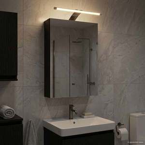 vidaXL Dulap cu oglindă pentru baie Stejar Negru 30 x 10, 5 x 50 cm imagine