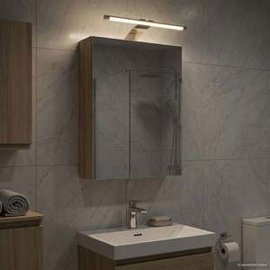 vidaXL Dulap cu oglindă pentru baie Stejar Sonoma 30 x 10, 5 x 50 cm imagine
