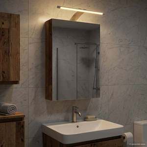 vidaXL Dulap cu oglindă pentru baie Lemn vechi 30 x 10, 5 x 50 cm imagine