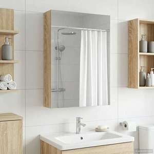 vidaXL Dulap cu oglindă pentru baie Stejar Sonoma 40 x 10, 5 x 60, 5 cm imagine