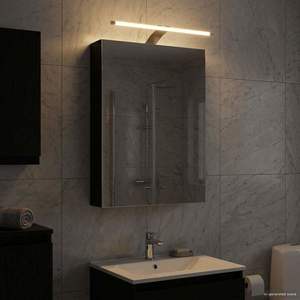 vidaXL Dulap cu oglindă pentru baie Stejar Negru 40 x 10, 5 x 60, 5 cm imagine