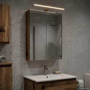 vidaXL Dulap cu oglindă pentru baie Lemn vechi 40 x 10, 5 x 60, 5 cm imagine