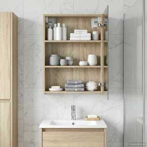 vidaXL Dulap cu oglindă pentru baie Stejar Sonoma 50 x 14, 5 x 70 cm imagine