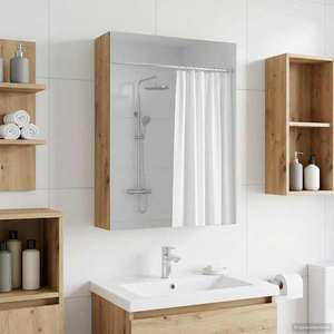 vidaXL Dulap cu oglindă pentru baie Stejar artizanal 50 x 14, 5 x 70 cm imagine