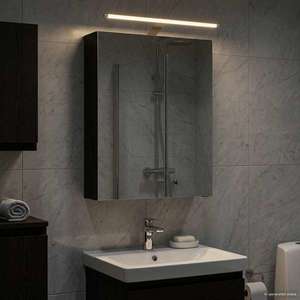 vidaXL Dulap cu oglindă pentru baie Stejar Negru 50 x 14, 5 x 70 cm imagine