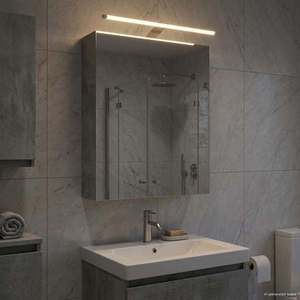 vidaXL Dulap cu oglindă pentru baie Gri din beton 50 x 14, 5 x 70 cm imagine