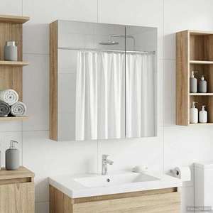 vidaXL Dulap cu oglindă pentru baie Stejar Sonoma 60 x 14, 5 x 70 cm imagine