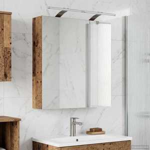 vidaXL Dulap cu oglindă pentru baie Lemn vechi 60 x 14, 5 x 70 cm imagine