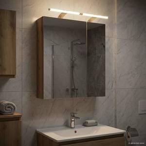 vidaXL Dulap cu oglindă pentru baie Stejar artizanal 60 x 14, 5 x 70 cm imagine