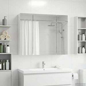 vidaXL Dulap cu oglindă pentru baie Alb 60 x 14, 5 x 50 cm imagine
