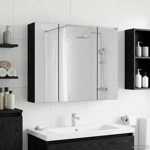vidaXL Dulap cu oglindă pentru baie Stejar Negru 60 x 14, 5 x 50 cm imagine