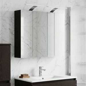 vidaXL Dulap cu oglindă pentru baie Stejar Negru 60 x 14, 5 x 50 cm imagine