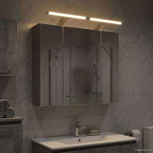 vidaXL Dulap cu oglindă pentru baie Gri din beton 60 x 14, 5 x 50 cm imagine