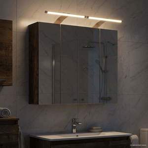 vidaXL Dulap cu oglindă pentru baie Stejar fumuriu 60 x 14, 5 x 50 cm imagine